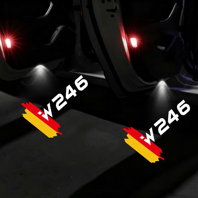 2PCS LED Car Door Welcome Lights for Mercedes Benz B Class W246 2012‑ Ghost Shadow Courtesy Projector Lamps Accessories
