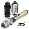2 Replaceable Head 360 Rotating AirFlow Hot Air Brush Hair Straightener Curler Iron Volumizer Blowers Electric Hair Dryer Comb