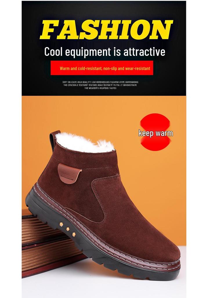 Мужские зимние снегоступы на флисовой подкладке с толстой подошвой, противоскользящие, на молнии, защита от холода