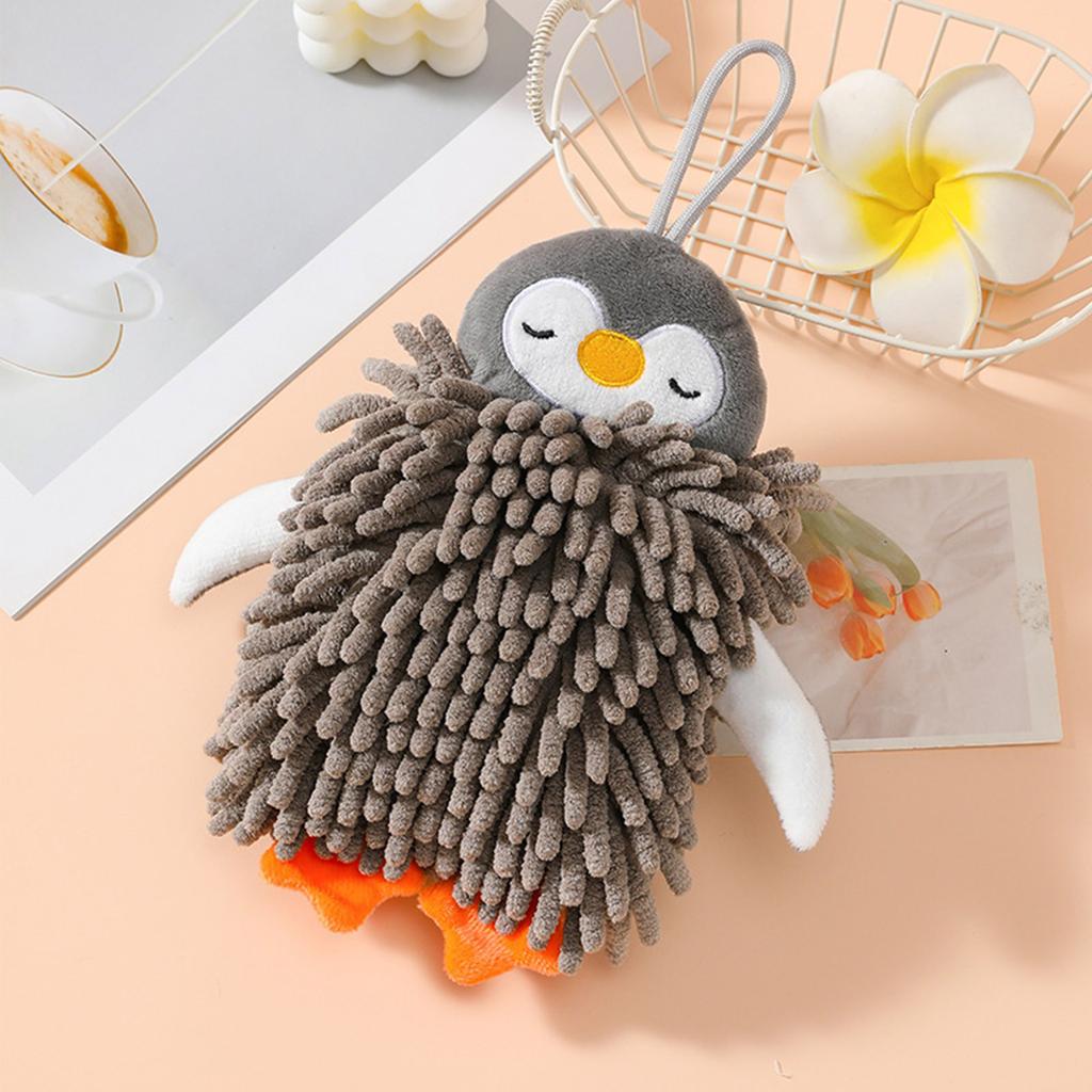 Lovely Penguin Chenille Hand Towel Quick Drying And Easy To Hang For Home Decoration Hand Towels 1PC
