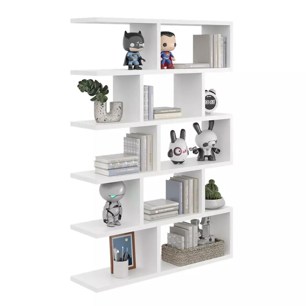 Modern Open Bookcase with Wall Shelves, Bookcase - No. 4 gray