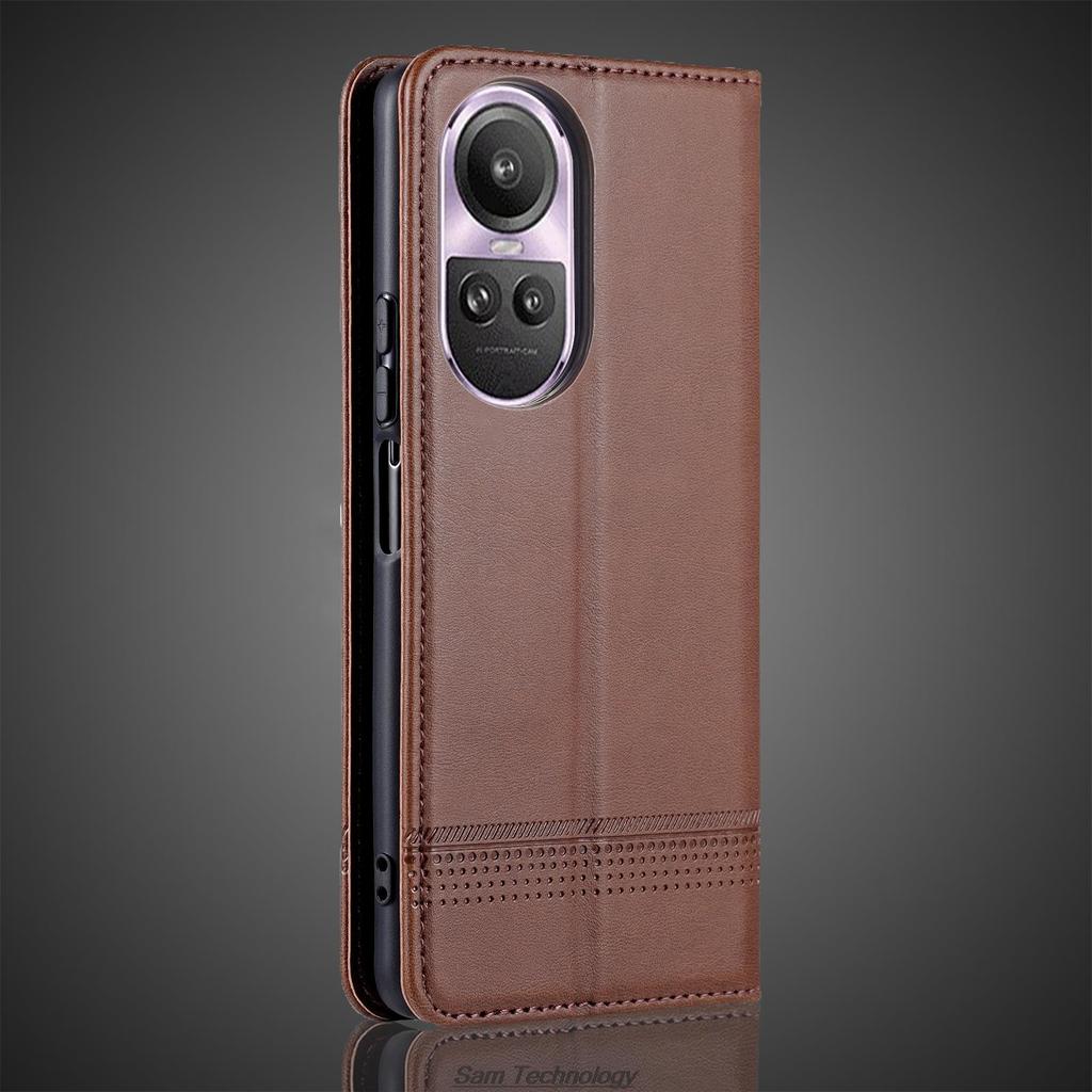 Deluxe Magnetic Adsorption Leather Case for OPPO Reno10 / Reno 10 Pro 6.7" ( Global EUR RUS ) Flip Cover Protective Fundas Coque