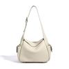 New Yuanbao Bag Genuine Leather Design Shoulder Bag, Light Luxury High-End Pillow Bag, Top Layer Cowhide Bag