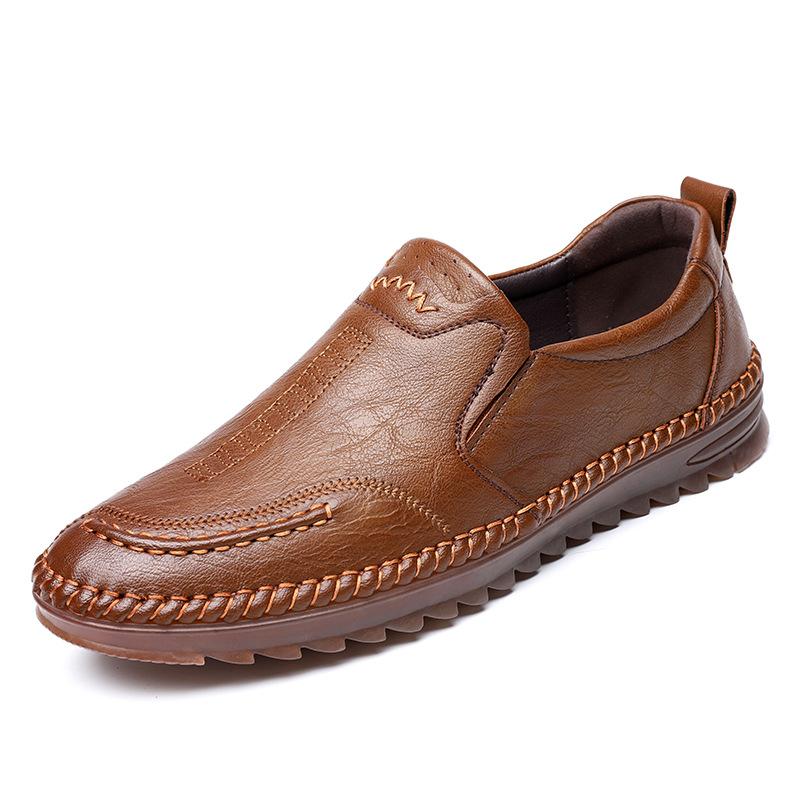 Мужская обувь для внешней торговли 2025 новая кожаная обувь на мягкой подошве мужская корейская версия из натуральной кожи подошва из говяжьей кожи повседневная обувь