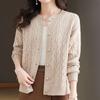 Весенне-осенний женский свитер кардиган вязаный с круглым вырезом и длинными рукавами повседневный свободный крой одежда пуловер