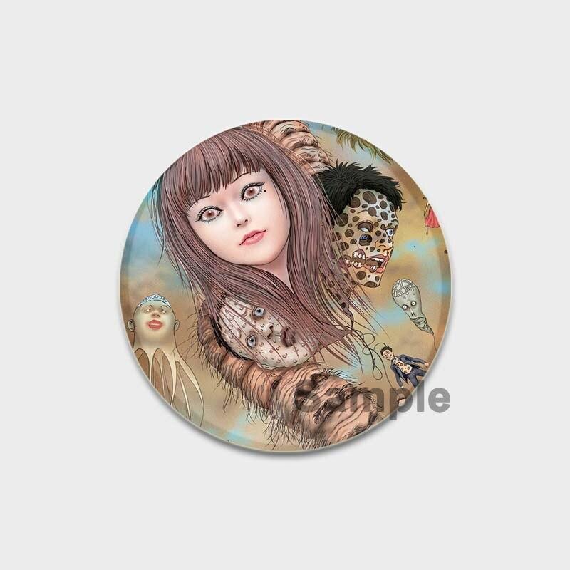 58 мм новая брошь с героями мультфильмов Дзюндзи Ито, аниме ужасов, эмалированная булавка из сплава, фильмы ужасов, аксессуары для творчества, детский подарок, 58 мм, значок с мультяшным рисунком