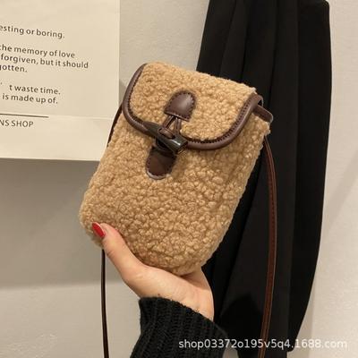 Плюшевая сумка из овечьей шерсти, новая женская сумка на осень и зиму, сумка-мессенджер, сумка для мобильного телефона Мао Мао