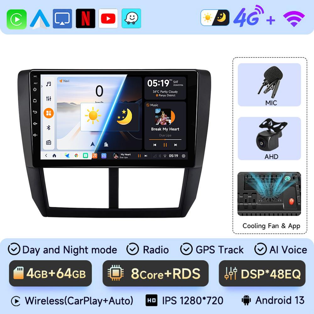 JIUYIN Android 13 Carplay Car Radio для Subaru Forester 3 SH 2007-2013 для Impreza GH GE 2 Din мультимедийный проигрыватель 2 din головное устройство