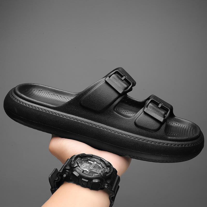 Модные новые мужские шлепанцы пляжные тапочки сандалии летние повседневные мужские туфли на плоской подошве нескользящие тапочки обувь сандалии сапатос хомбре