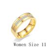 Women Men AAA CZ Love Cubic Zirconia 18K Gold Plated Stainless Steel Wedding Band Ring