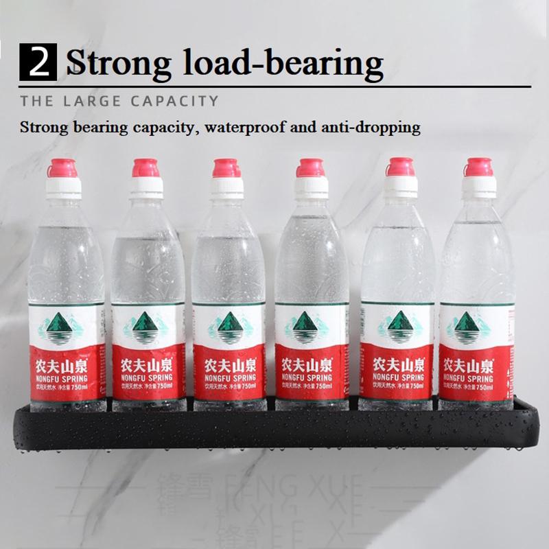 Сверление Установка Полка для ванной Органайзер Душевая стойка для хранения Черные угловые полки Настенный алюминиевый держатель для шампуня для унитаза