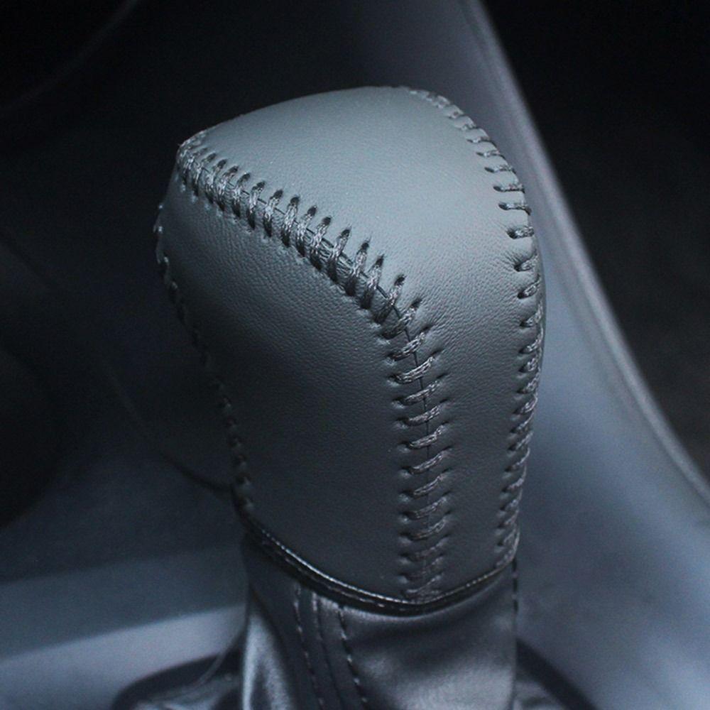 Leather Car Shift Handle Cover Non-Slip Car Interior Accessories Durable Shift Knob Cover for Car