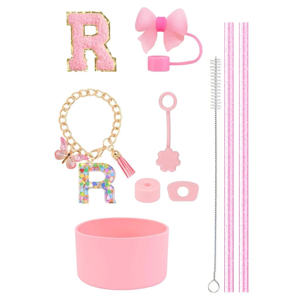 Набор из 10 аксессуаров для стакана Stanley 30 унций 40 унций: крышка для соломинки, крышка, чехол, стоппер от проливания, брелок с буквой, наклейка