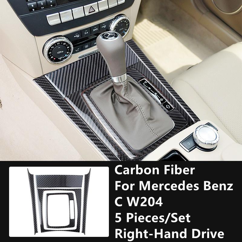 Углеродное волокно, модификация салона автомобиля, накладка, полоски, декоративные наклейки для Mercedes Benz C W204, внутренняя отделка автомобиля
