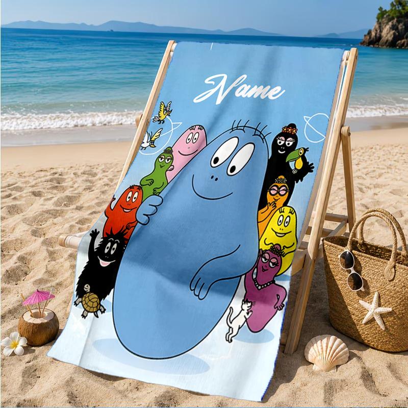 Custom Name Music Barba Adventure Heart In Space Adventure Microfiber Beach Towel, Lightweight for Summer Travel, Swimming Pool Fan Gift