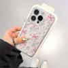 Розовый Цветок Бабочка Мягкий Матовый Прозрачный Чехол для Apple iPhone 11, XS, 14 Pro Max, 15, 16, 16 Pro