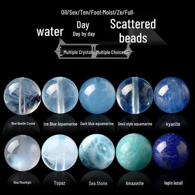 Аквамарин, Кианит, Ларимар, Лазурит и Амазонит Натуральные Кристальные Бусины для Украшений Ручной Работы.