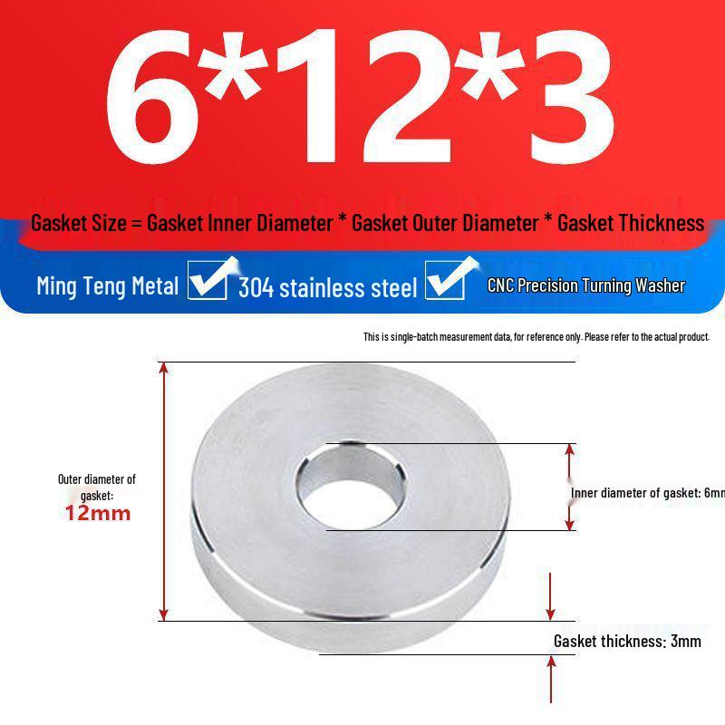 304 Stainless Steel Heavy Duty Thickened Flat Washer - Precision CNC Machined, Custom Non-standard Processing Available