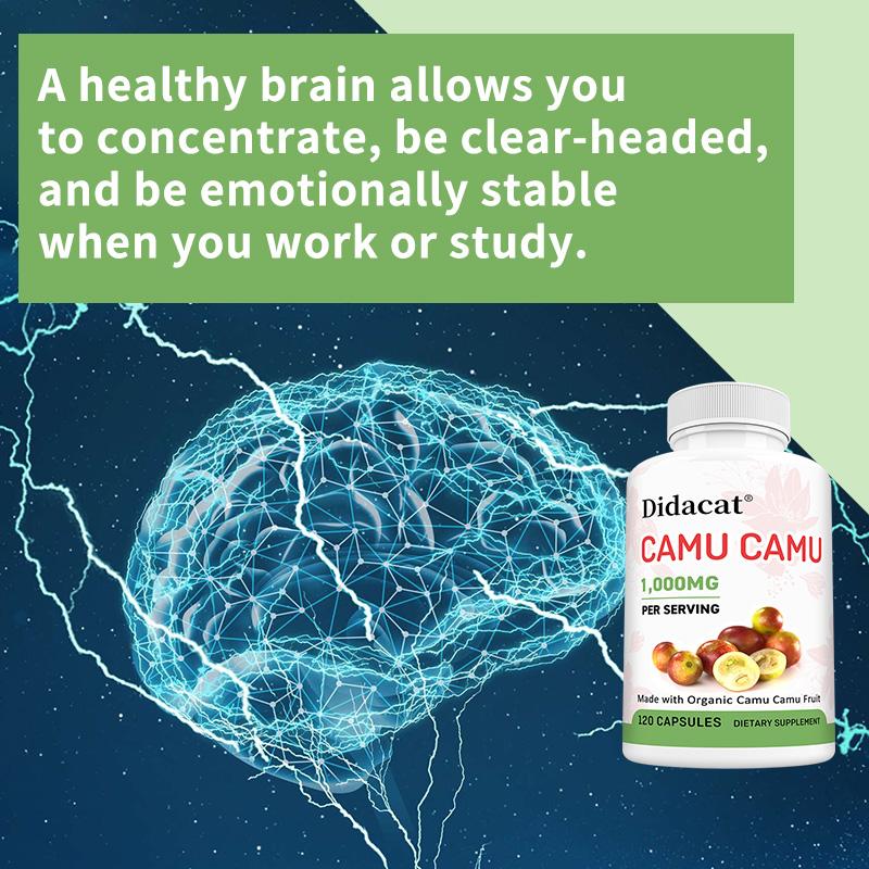 Camu Camu Dietary Supplement Capsules, 1000mg Per Serving, 120 Vegetable Capsules, 60‑Day Supply