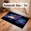 Fantasy Magic Theme Crystal Velvet Floor Rug Personalized Custom Name Text Warm Carpet Home Decoration