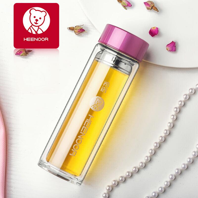 Heenoor Double-Layer Glass Tea Cup with Filter