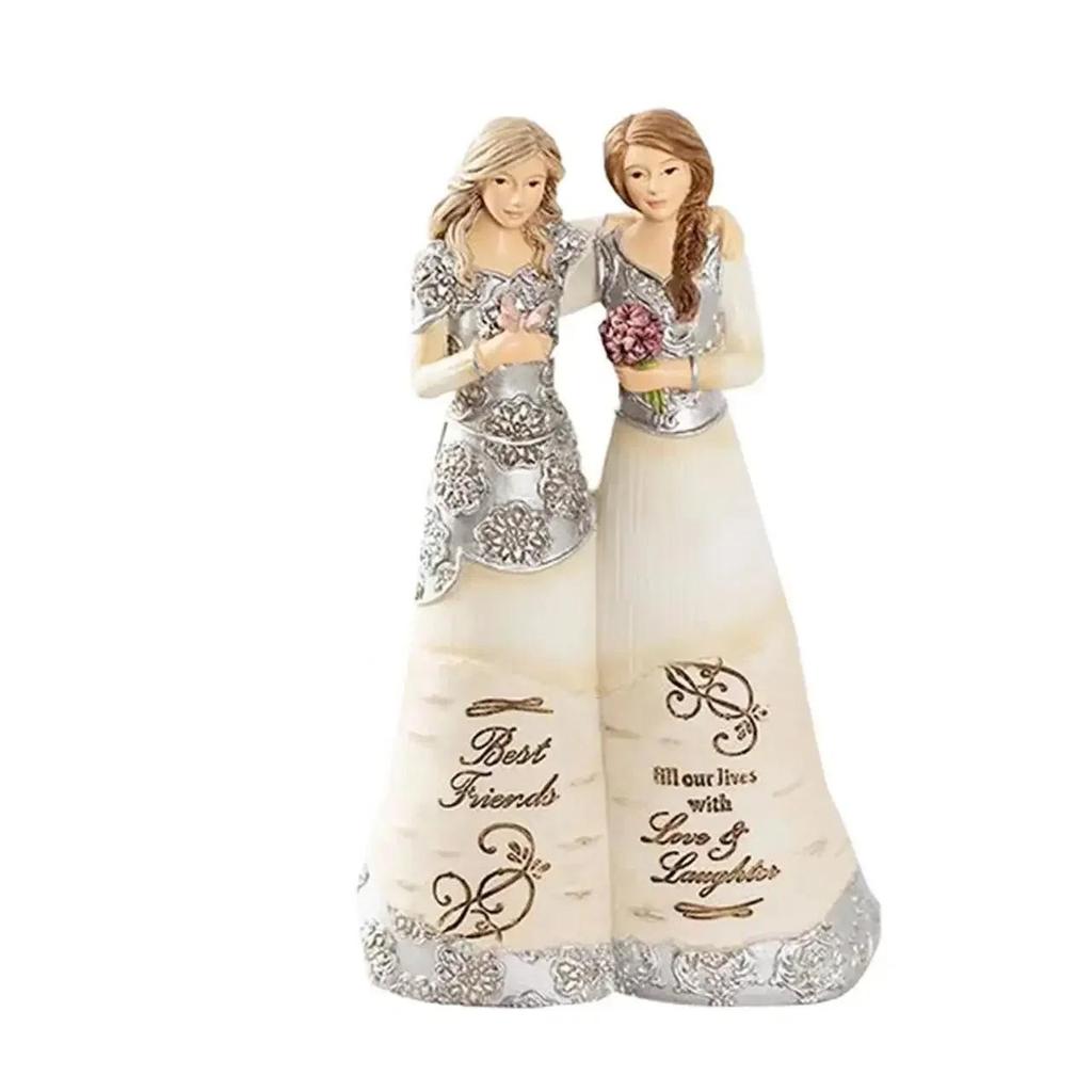 Фигурка, Празднующая Дружбу, Комнатный Домашний Декор, Смола, Статуэтка Ангела, Сестра, Подруга, Украшение, Декор на День Святого Валентина для Вашего Дома