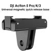 Магнитный адаптер с двумя лапками, резьба 1/4, для DJI Action 5Pro 4 3, универсальный порт, аксессуары с магнитом для камеры Osmo Action 5 Pro