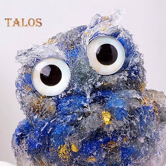 Статуэтка совы из натурального хрусталя, статуэтка совы из смолы ручной работы, наполненная хрустальными камнями, настольное украшение в виде совы для домашнего офиса, автомобиля, исцеление рейки