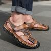 Кожаные мужские пляжные сандалии для воды, летние уличные повседневные спортивные сандалии с закрытым носком, нескользящие мягкие походные забродные кроссовки