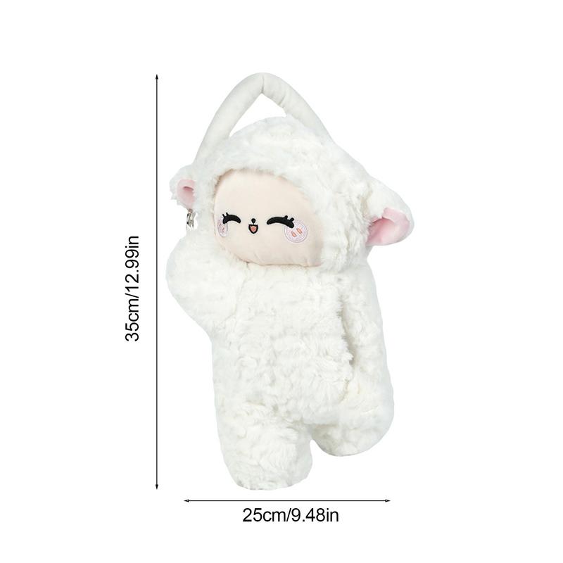 Держатель для салфеток на спинку сиденья автомобиля, диспенсер для салфеток с застежкой-молнией в виде овцы, белый держатель для салфеток с изображением животных, мультяшная коробка для салфеток для автомобилей