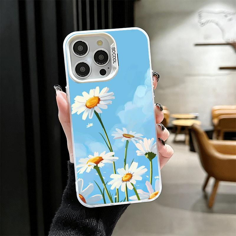 Эстетика цветов ромашки Ударопрочный чехол для телефона для iPhone 17 Air 16 16E 15 Pro Max 14 Plus 13 Mini 12 Задняя крышка Противоударный Funda