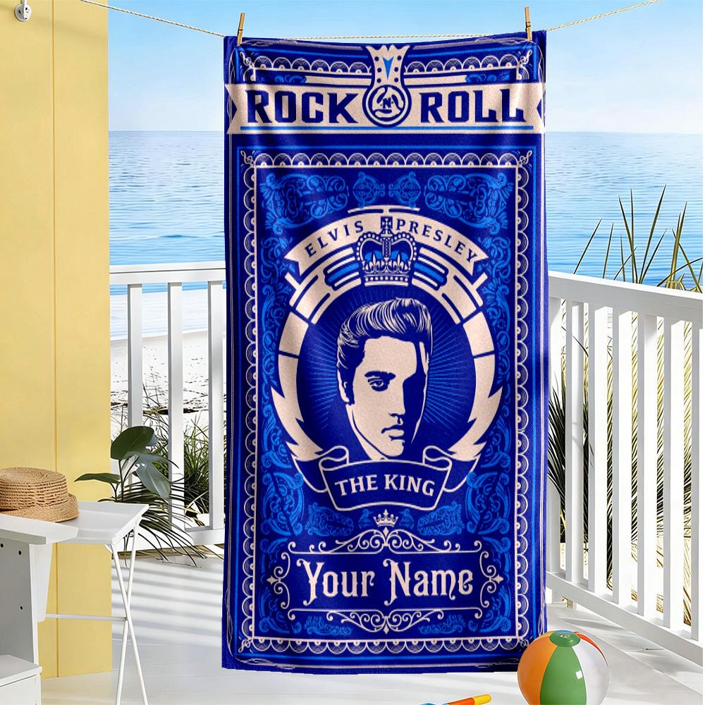 Elvis Presley Customize Your Name Beach Towel Super Soft Microfiber Quickdry Fabric Suitable for Sports Travel Swimming Yoga Bathroom Beach And Pool