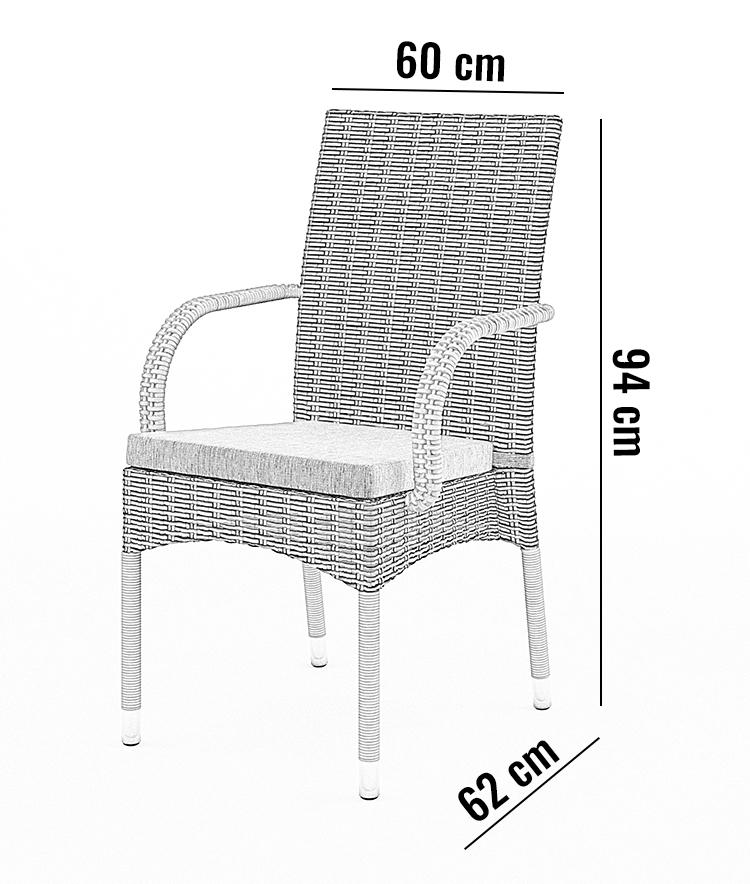 Tramonto Garden Chair 60X62X94 Oltre Royal Gray Technorattan Homms