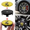 4pcs For Ferrari Donkey Auto Accessories 56mm+60mm Ferrari Donkey Logo Badge Emblem Car Wheel Hub Center Caps Rim Cover Stickers