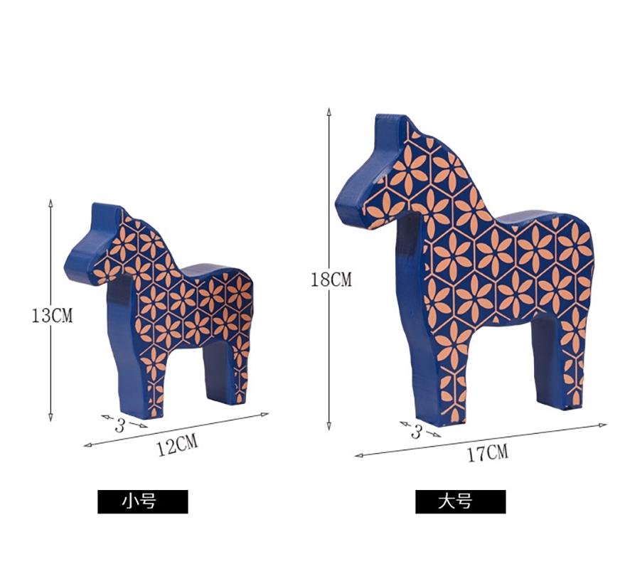 1 Pair Nordic Wooden Horse Ornament Cute Dala Horse Figurine Animal Statue Desktop Crafts for Home Living Room Office Decor Gift