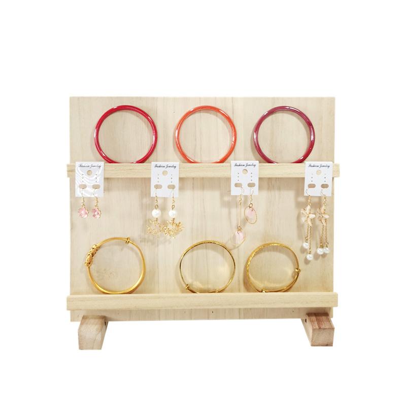 Деревянная многоярусная стойка для серег-гвоздиков, реквизит для демонстрации, стойка для хранения ювелирных изделий, настольная стойка для серег