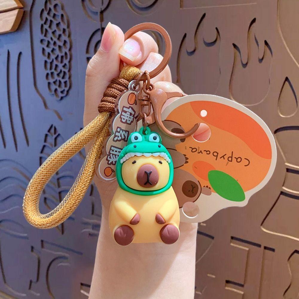 Korean Style Capybara Key Chain Silica Gel Cartoon Key Buckle Capybara Pvc Pendant  Bag Pendant