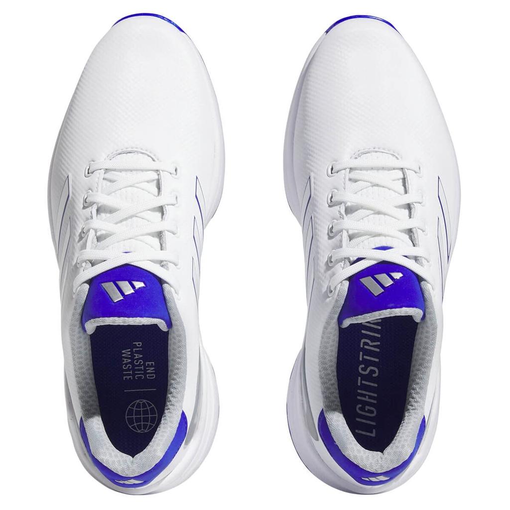 Кроссовки для гольфа ZEDGE 23 Footwear Metallic cm 2E [Adidas Golf] мужские белые/прозрачно-голубые/серебристые 27.0