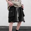 Мужские шорты-карго с эластичной талией, регулируемые спортивные шорты на шнурке с множеством карманов, повседневные шорты с широкими штанинами