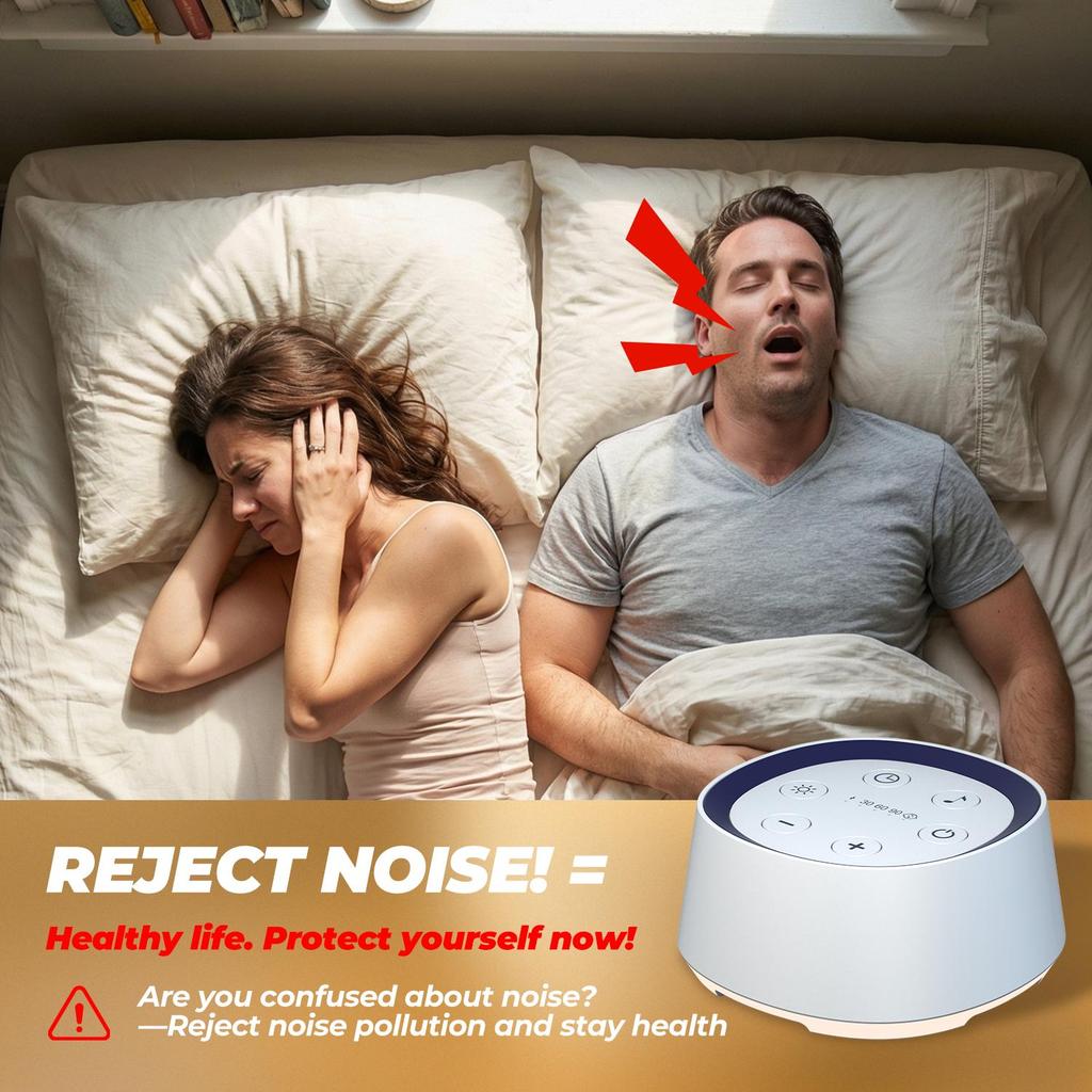 White Noise Machine 30 Soothing Sounds Night Light Timer Rechargeable for Sleep Focus
