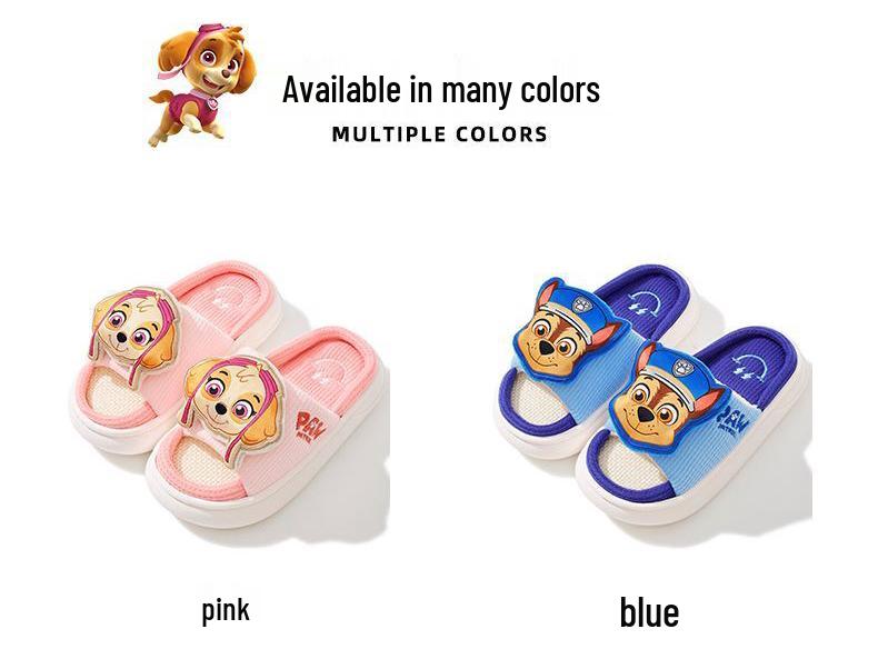 Paw Patrol 3D Cartoon Kids Non-Slip Indoor Slippers for Boys & Girls - Spring/Autumn Linen