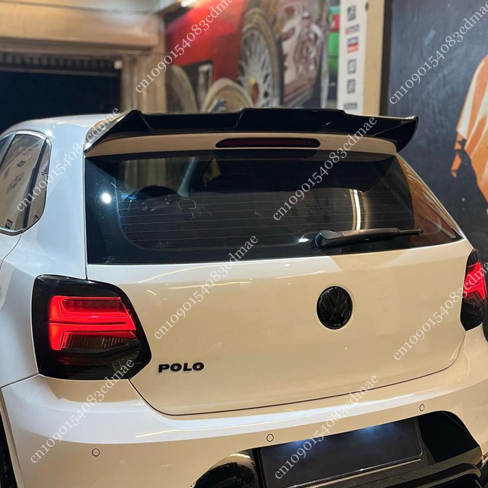 Car Rear Roof Spoiler Window Splitter Trim For Volkswagen POLO MK5 6R 6C TDI TSI Batman Style Rear Trunk Tail Wing 2010-2017