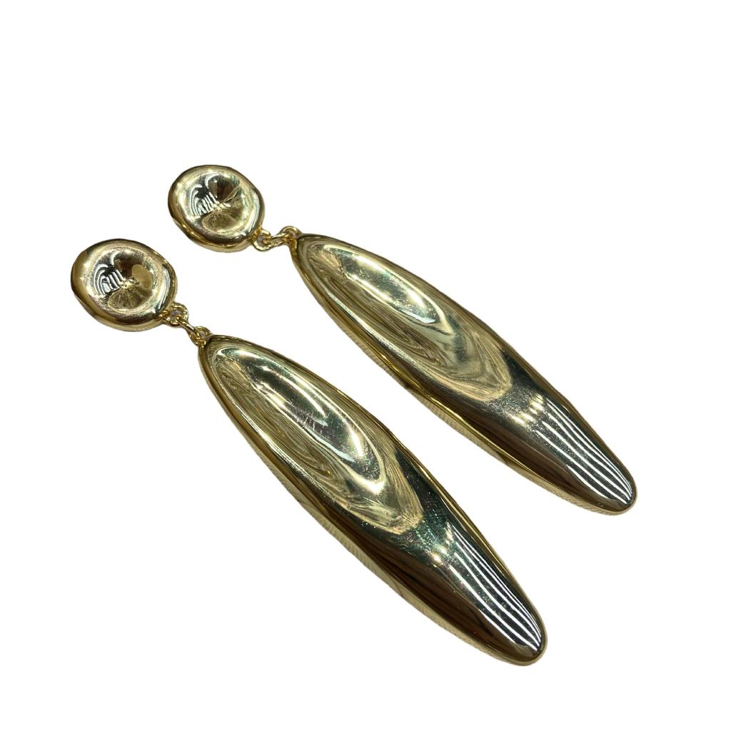 Серьги-челноки из металла Cold Wind, женские, серебряные, 925 пробы, серьги-игл, индивидуальность, преувеличенные, медное покрытие, настоящее золото, украшения для ушей