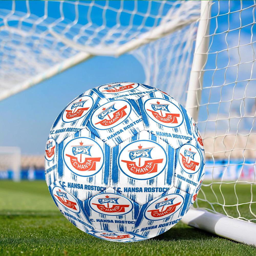 Fc Hansa Rostock Crest Design Size 5 Soccer Ball, Suitable for Training and Matches, High-Elasticity, Wear-Resistant Material Gift for Fan