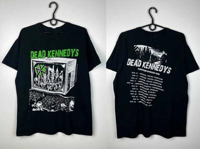 Унисекс винтажная футболка Dead Kennedys, 2 стороны, хлопок, S-5XL
