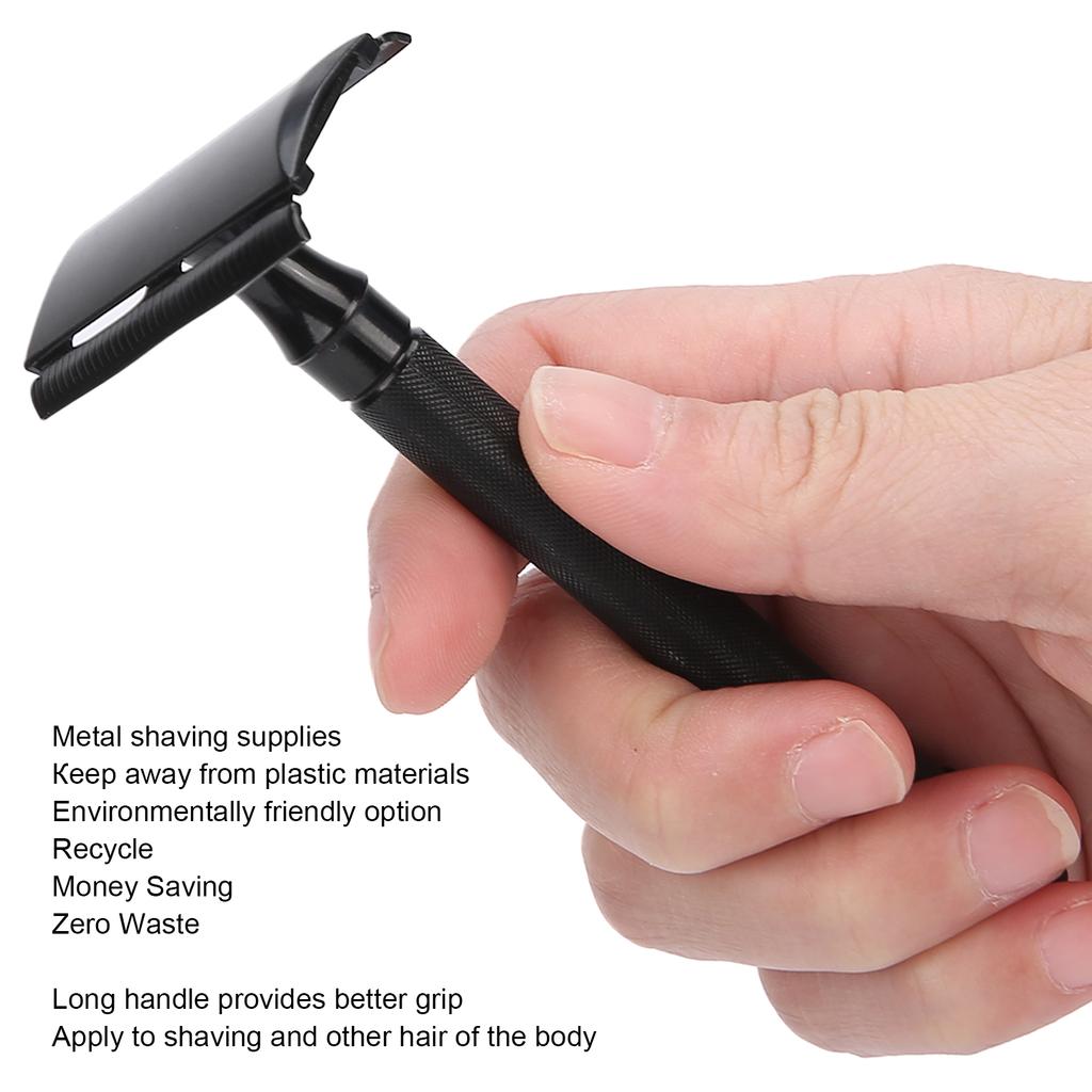 Бритва Двусторонняя для бритья бороды и тела Портативная бритва с длинной ручкой и 5 лезвиями
