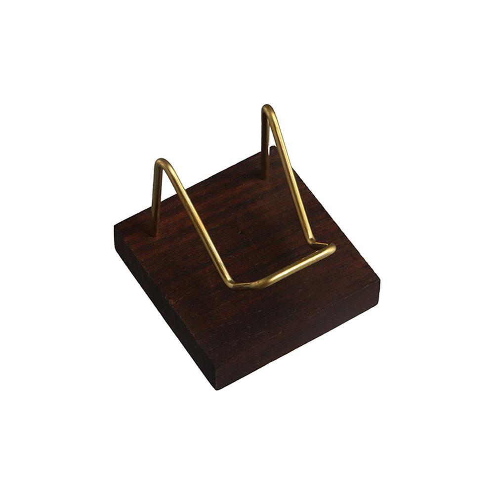 Metal Arm Home Decoraition Ores Agate Rocks Display Holder Rack Mineral Stand Wood Support Base