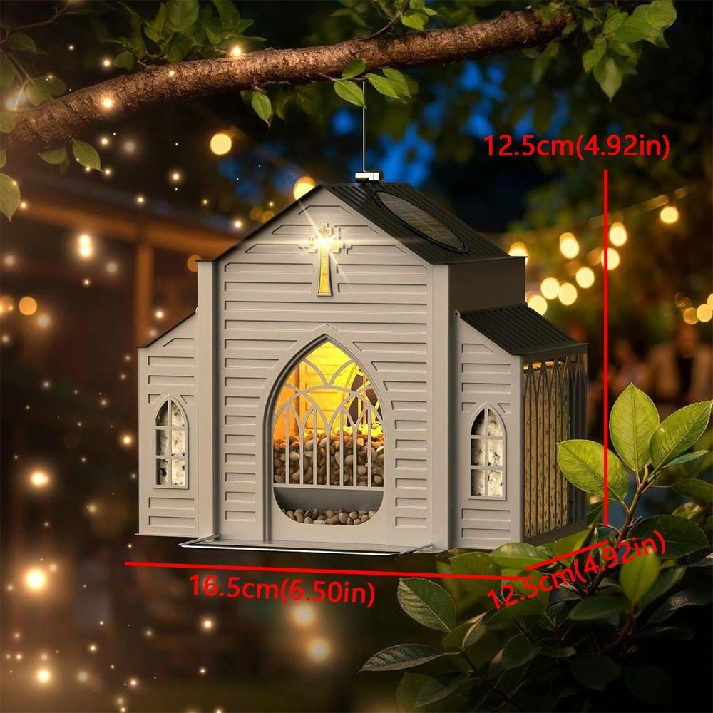 Heavy-Duty Solar Bird Feeder Solar-Powered Metal Bird House Hanging Wild Bird Feeder Various Birds