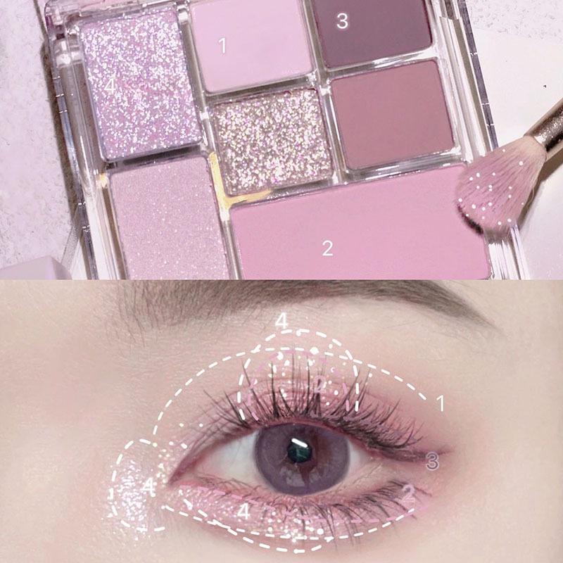 Фиолетовая палитра теней для век Create A Dream Makeup Блестящая жемчужная палитра теней для век Модная корейская очаровательная палитра для макияжа глаз