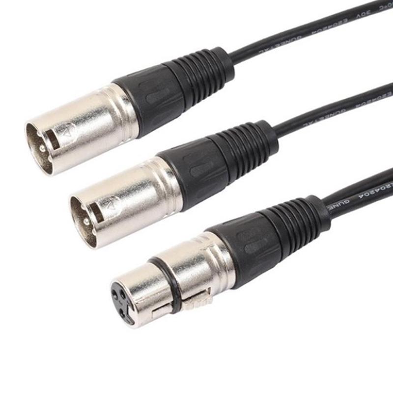 3-контактный XLR Male To Dual XLR Female Y Splitter Аудио Адаптер Кабель Для Микрофона